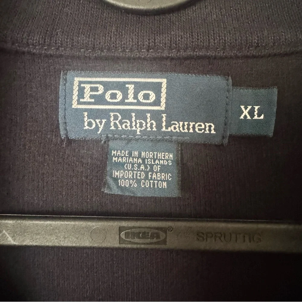 Polo Ralph Lauren Quarter Zip Pullover Sweater Navy XL‎ Cotton Red Pony Logo